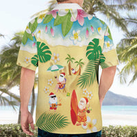 Hawaiian Mele Kalikimaka Hawaiian Shirt Tropical Plumeria and Lei Funny Santa Beach LT03 - Polynesian Pride