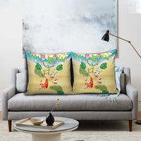 Hawaiian Mele Kalikimaka Pillow Cover Tropical Plumeria and Lei Funny Santa Beach LT03 - Polynesian Pride
