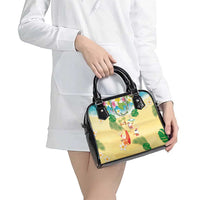 Hawaiian Mele Kalikimaka Shoulder Handbag Tropical Plumeria and Lei Funny Santa Beach - Polynesian Pride