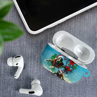 Hawaiian Mele Kalikimaka AirPods Case Tropical Xmas Turtles Red Poinsettia Watercolor LT03 - Polynesian Pride