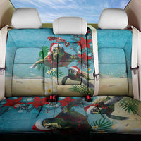 Hawaiian Mele Kalikimaka Back Car Seat Cover Tropical Xmas Turtles Red Poinsettia Watercolor LT03 One Size Multicolor - Polynesian Pride