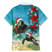 Hawaiian Mele Kalikimaka Family Matching Mermaid Dress and Hawaiian Shirt Tropical Xmas Turtles Red Poinsettia Watercolor LT03 - Polynesian Pride