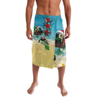 Hawaiian Mele Kalikimaka Lavalava Tropical Xmas Turtles Red Poinsettia Watercolor LT03 Multicolor - Polynesian Pride