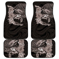 Hawaiian Plumeria and Hibiscus with Turtles Car Mats Polynesian Art Grayscale LT03 - Polynesian Pride
