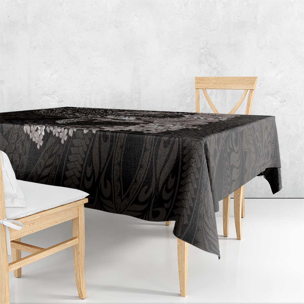 Hawaiian Plumeria and Hibiscus with Turtles Tablecloth Polynesian Art Grayscale LT03 - Polynesian Pride
