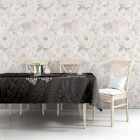 Hawaiian Plumeria and Hibiscus with Turtles Tablecloth Polynesian Art Grayscale LT03 - Polynesian Pride