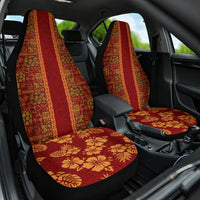 Hawaii Style Hibiscus and Tribal Element Fabric Patchwork Car Seat Cover LT03 One Size Red - Polynesian Pride