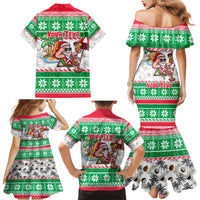 Custom Hawaii Mele Kalikimaka Family Matching Mermaid Dress and Hawaiian Shirt Aloha Santa and Palm Tree Mix Kakau Pattern LT03 - Polynesian Pride