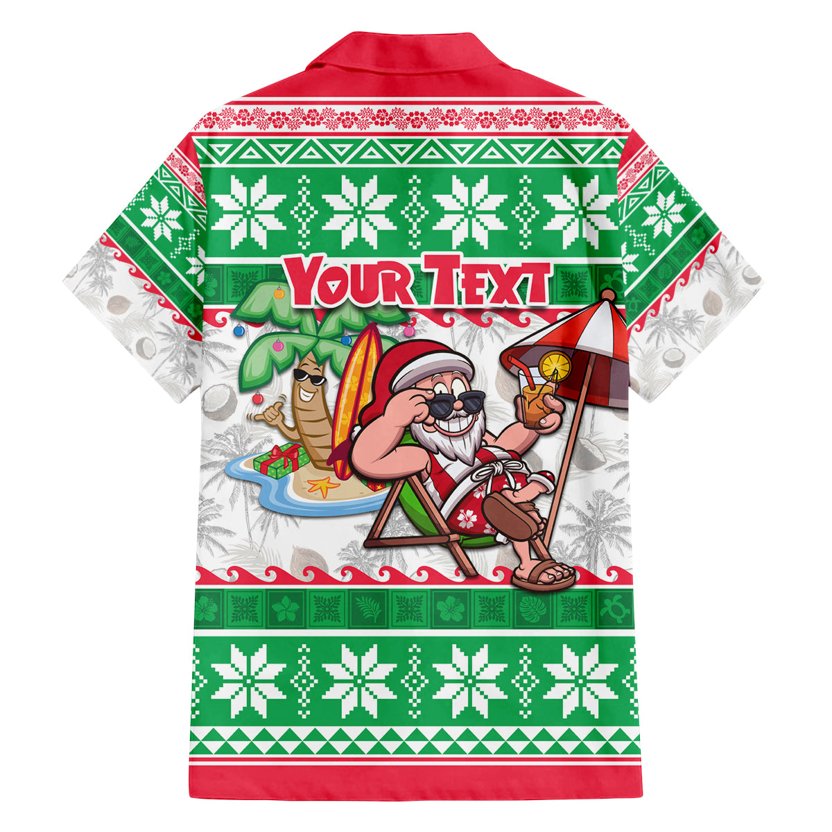 Custom Hawaii Mele Kalikimaka Family Matching Off Shoulder Maxi Dress and Hawaiian Shirt Aloha Santa and Palm Tree Mix Kakau Pattern LT03 - Polynesian Pride