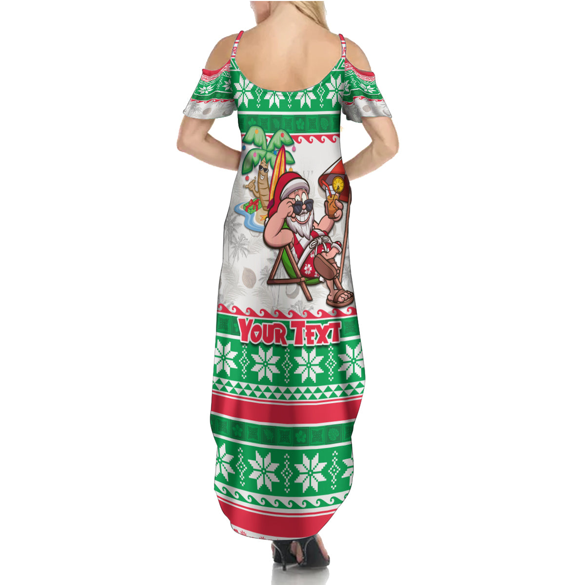 Custom Hawaii Mele Kalikimaka Family Matching Summer Maxi Dress and Hawaiian Shirt Aloha Santa and Palm Tree Mix Kakau Pattern LT03 - Polynesian Pride