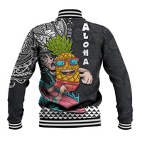 Hawaii Pineapple Surfing With Kakau Tribal Baseball Jacket LT03 - Polynesian Pride