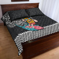 Hawaii Pineapple Surfing With Kakau Tribal Quilt Bed Set LT03 - Polynesian Pride