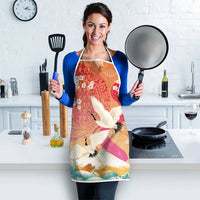 Hawaiian and Japanese Culture Together Apron Kakau Art Tattoo with Cranes and Sakura Spring Vibe LT03 - Polynesian Pride