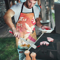 Hawaiian and Japanese Culture Together Apron Kakau Art Tattoo with Cranes and Sakura Spring Vibe LT03 - Polynesian Pride