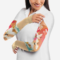 Hawaiian and Japanese Culture Together Arm Sleeves Kakau Art Tattoo with Cranes and Sakura Spring Vibe LT03 - Polynesian Pride