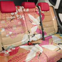 Hawaiian and Japanese Culture Together Back Car Seat Cover Kakau Art Tattoo with Cranes and Sakura Spring Vibe LT03 - Polynesian Pride