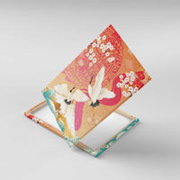 Hawaiian and Japanese Culture Together Canvas Wall Art Kakau Art Tattoo with Cranes and Sakura Spring Vibe LT03 With Frame Multicolor - Polynesian Pride