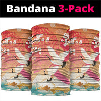Hawaiian and Japanese Culture Together Neck Gaiter Kakau Art Tattoo with Cranes and Sakura Spring Vibe LT03 package One Size: 25*50cm Multicolor - Polynesian Pride