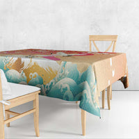 Hawaiian and Japanese Culture Together Tablecloth Kakau Art Tattoo with Cranes and Sakura Spring Vibe LT03 - Polynesian Pride
