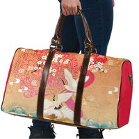 Hawaiian and Japanese Culture Together Travel Bag Kakau Art Tattoo with Cranes and Sakura Spring Vibe LT03 - Polynesian Pride