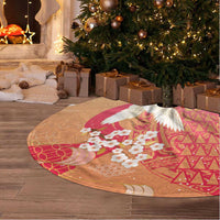 Hawaiian and Japanese Culture Together Tree Skirt Kakau Art Tattoo with Cranes and Sakura Spring Vibe LT03 - Polynesian Pride