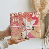 Hawaiian and Japanese Culture Together Wrapping Paper Kakau Art Tattoo with Cranes and Sakura Spring Vibe LT03 - Polynesian Pride