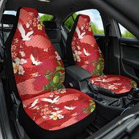 Hawaiian and Japanese Culture Together Car Seat Cover Red Ohia Lehua Plumeria and Sakura Blooming LT03 One Size Red - Polynesian Pride