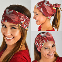 Hawaiian and Japanese Culture Together Neck Gaiter Red Ohia Lehua Plumeria and Sakura Blooming LT03 - Polynesian Pride