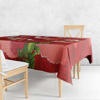 Hawaiian and Japanese Culture Together Tablecloth Red Ohia Lehua Plumeria and Sakura Blooming LT03 - Polynesian Pride