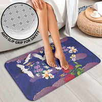 Hawaiian and Japanese Culture Together Bathroom Set Blue Ohia Lehua Plumeria and Sakura Blooming LT03 - Polynesian Pride