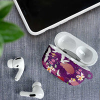 Hawaiian and Japanese Culture Together AirPods Case Purple Ohia Lehua Plumeria and Sakura Blooming LT03 - Polynesian Pride