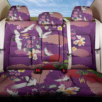 Hawaiian and Japanese Culture Together Back Car Seat Cover Purple Ohia Lehua Plumeria and Sakura Blooming LT03 One Size Purple - Polynesian Pride