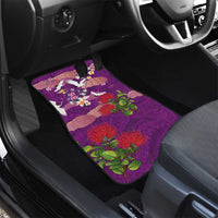 Hawaiian and Japanese Culture Together Car Mats Purple Ohia Lehua Plumeria and Sakura Blooming LT03 - Polynesian Pride