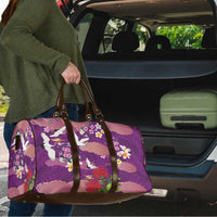 Hawaiian and Japanese Culture Together Travel Bag Purple Ohia Lehua Plumeria and Sakura Blooming LT03 - Polynesian Pride