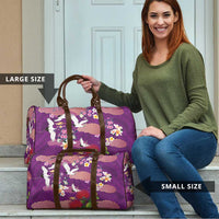Hawaiian and Japanese Culture Together Travel Bag Purple Ohia Lehua Plumeria and Sakura Blooming LT03 - Polynesian Pride