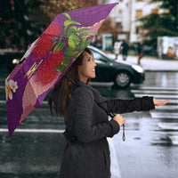 Hawaiian and Japanese Culture Together Umbrella Purple Ohia Lehua Plumeria and Sakura Blooming LT03 - Polynesian Pride