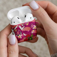 Hawaiian and Japanese Culture Together AirPods Case Pink Ohia Lehua Plumeria and Sakura Blooming LT03 - Polynesian Pride