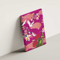 Hawaiian and Japanese Culture Together Canvas Wall Art Pink Ohia Lehua Plumeria and Sakura Blooming LT03 - Polynesian Pride