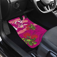 Hawaiian and Japanese Culture Together Car Mats Pink Ohia Lehua Plumeria and Sakura Blooming LT03 - Polynesian Pride