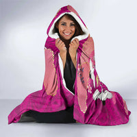 Hawaiian and Japanese Culture Together Hooded Blanket Pink Ohia Lehua Plumeria and Sakura Blooming LT03 - Polynesian Pride