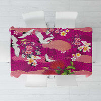 Hawaiian and Japanese Culture Together Tablecloth Pink Ohia Lehua Plumeria and Sakura Blooming LT03 Pink - Polynesian Pride