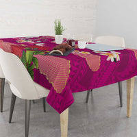 Hawaiian and Japanese Culture Together Tablecloth Pink Ohia Lehua Plumeria and Sakura Blooming LT03 - Polynesian Pride