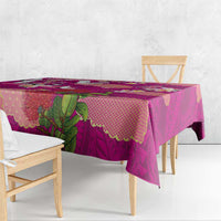 Hawaiian and Japanese Culture Together Tablecloth Pink Ohia Lehua Plumeria and Sakura Blooming LT03 - Polynesian Pride