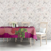 Hawaiian and Japanese Culture Together Tablecloth Pink Ohia Lehua Plumeria and Sakura Blooming LT03 - Polynesian Pride