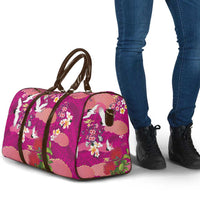 Hawaiian and Japanese Culture Together Travel Bag Pink Ohia Lehua Plumeria and Sakura Blooming LT03 - Polynesian Pride