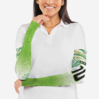 Custom Cook Islands Rugby League Arm Sleeves Tatau Tribal Motifs-Light Green Color LT03 - Polynesian Pride