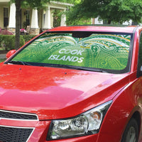Cook Islands Rugby League Auto Sun Shade Tatau Tribal Motifs-Light Green Color LT03 - Polynesian Pride