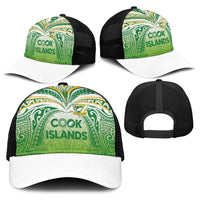 Cook Islands Rugby League Baseball Net Cap Tatau Tribal Motifs-Light Green Color - Polynesian Pride