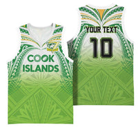 Custom Cook Islands Rugby League Basketball Jersey Tatau Tribal Motifs-Light Green Color LT03 - Polynesian Pride