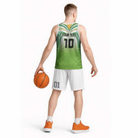 Custom Cook Islands Rugby League Basketball Jersey Tatau Tribal Motifs-Light Green Color LT03 - Polynesian Pride